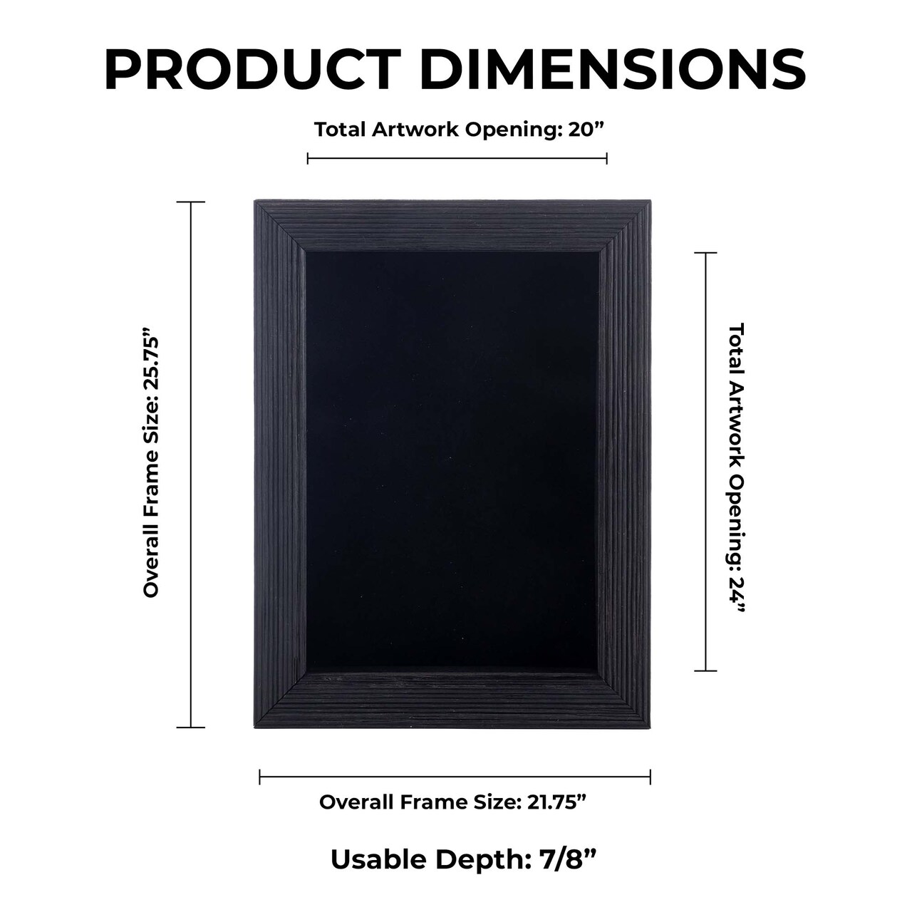 Rustic Black Wood Shadow Box Frame with Acrylic Front - Black Suede Backing, 30 Sizes